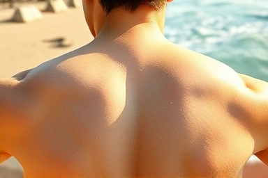 Split image: clear skin on one side, symbolic representation of overcoming skin imperfections on the other.